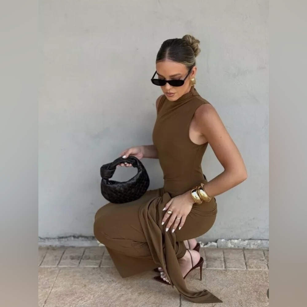 ZARA | Olive Sleeveless Dress | XS